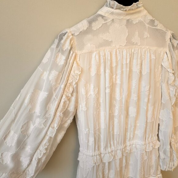 Joie Adel B Lace Ruffled Floral Long Sleeve Mini Dress - Picture 11 of 13